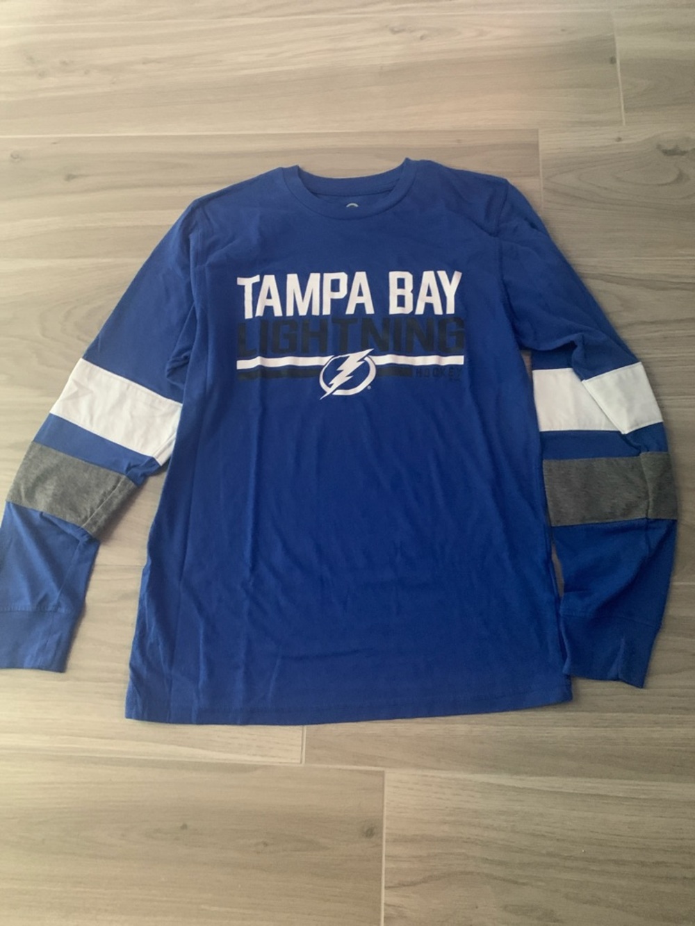 NHL Tampa Bay Lightning Long Sleeve Tee - Royal Blue, White, Gray